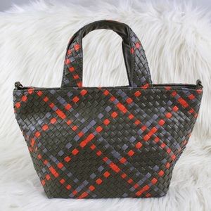 Anthropologie Green & Orange Woven Shoulder Bag